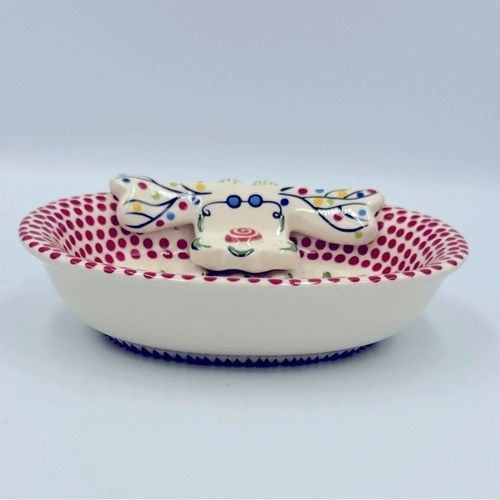 Caffco Simply Christmas Collection Ceramic Reindeer Soap-dish Mandy Bagwell - Picture 2 of 8